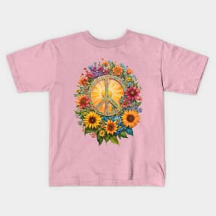 Flower Power Peace Sign by Free Spirits & Hippies Kids T-Shirt